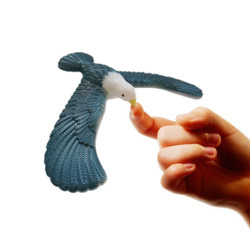 Balancing Bird Toy: 17*13Cm Gray-blue Child-friendly Material - Stress Relief Compact Creative Science Toy for Kids Aged 7-10, Home Play And Travel - Image 1