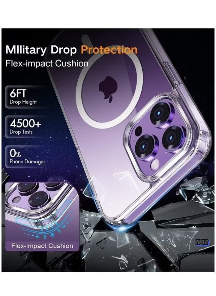 TIGER iPhone 15 Pro Magsafe Case Cover – 9H Tempered Glass, Camera Lens Protector, Ultra Thin, Scratch Resistant, Drop Protection, Anti-Yellowing Magnetic Back Cover for iPhone 15 Pro 2023 - Image 2