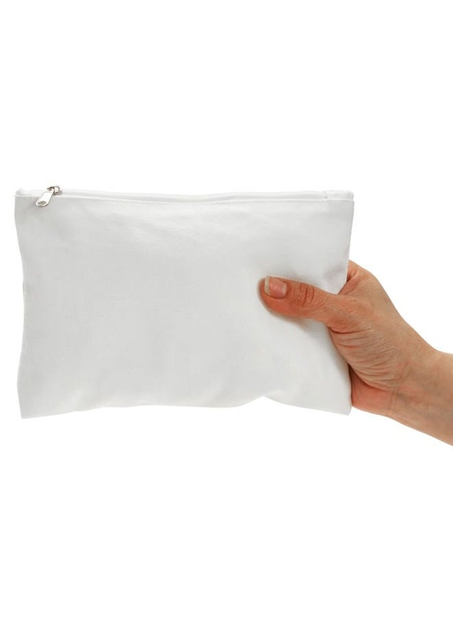 Bright Creations طقم حقائب مكياج بيضاء 6 قطع مع سحاب - 8x6 أكياس قماش قطنية قابلة للتخصيص للفنون والحرف اليدوية، عناصر للتلوين، لمنتجات التجميل، القرطاسية، هدايا الحفلات - Image 5