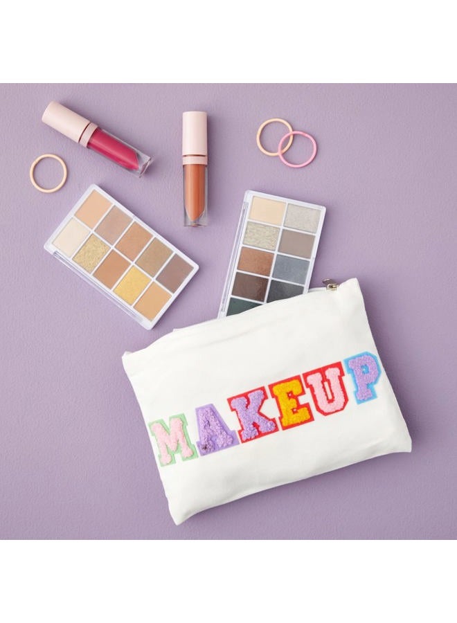 Bright Creations طقم حقائب مكياج بيضاء 6 قطع مع سحاب - 8x6 أكياس قماش قطنية قابلة للتخصيص للفنون والحرف اليدوية، عناصر للتلوين، لمنتجات التجميل، القرطاسية، هدايا الحفلات - Image 2