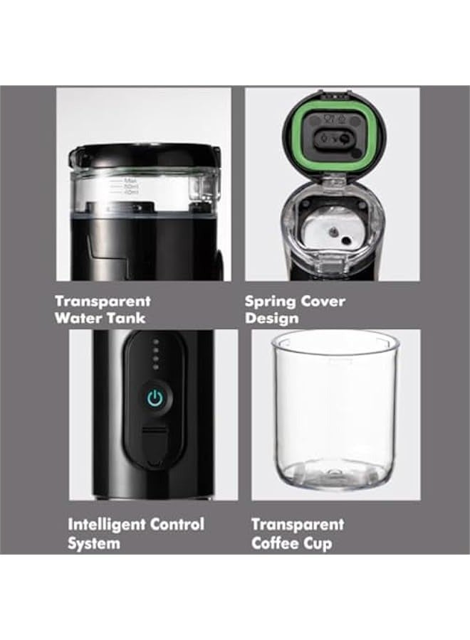 أنكوفو آلة صنع القهوة الإسبريسو بكبسولات\/مسحوق القهوة، كوب إسبريسو قابل لإعادة الشحن عبر USB للاستخدام المنزلي والخارجي والسفر. - Image 2