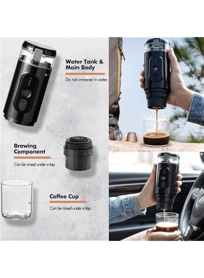 أنكوفو آلة صنع القهوة الإسبريسو بكبسولات\/مسحوق القهوة، كوب إسبريسو قابل لإعادة الشحن عبر USB للاستخدام المنزلي والخارجي والسفر. - Image 4