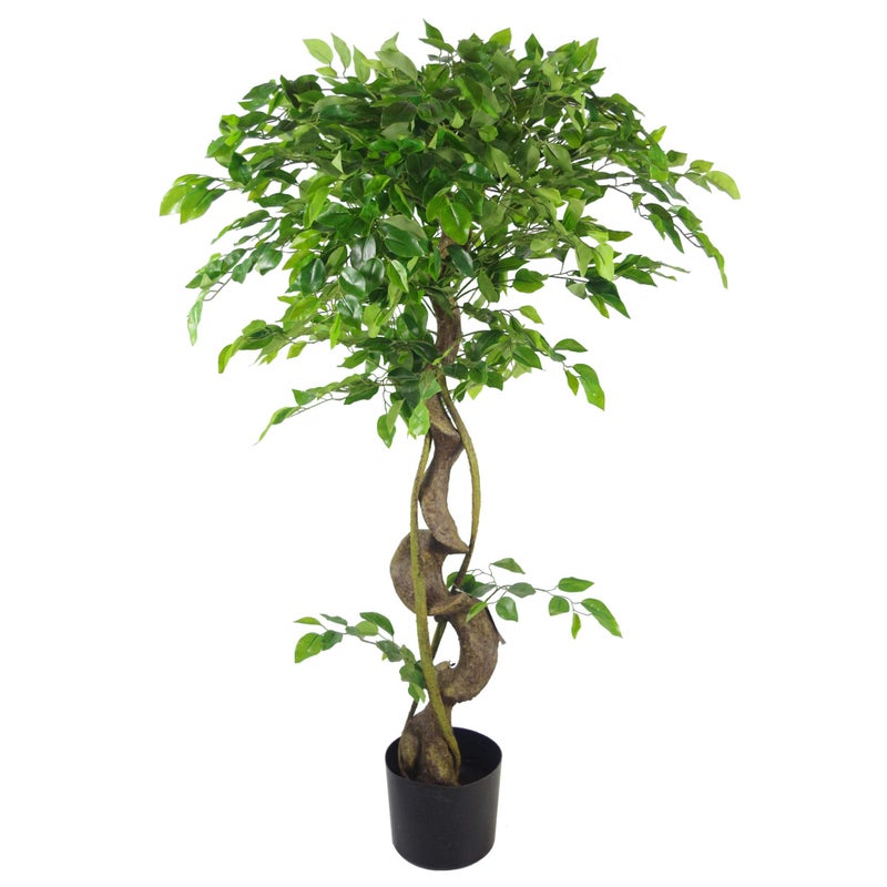 Leaf LEAF7368 120cm Trunk Artificial Japanese Fruticosa Style Tree Twisted Ficus 120cm 4ft