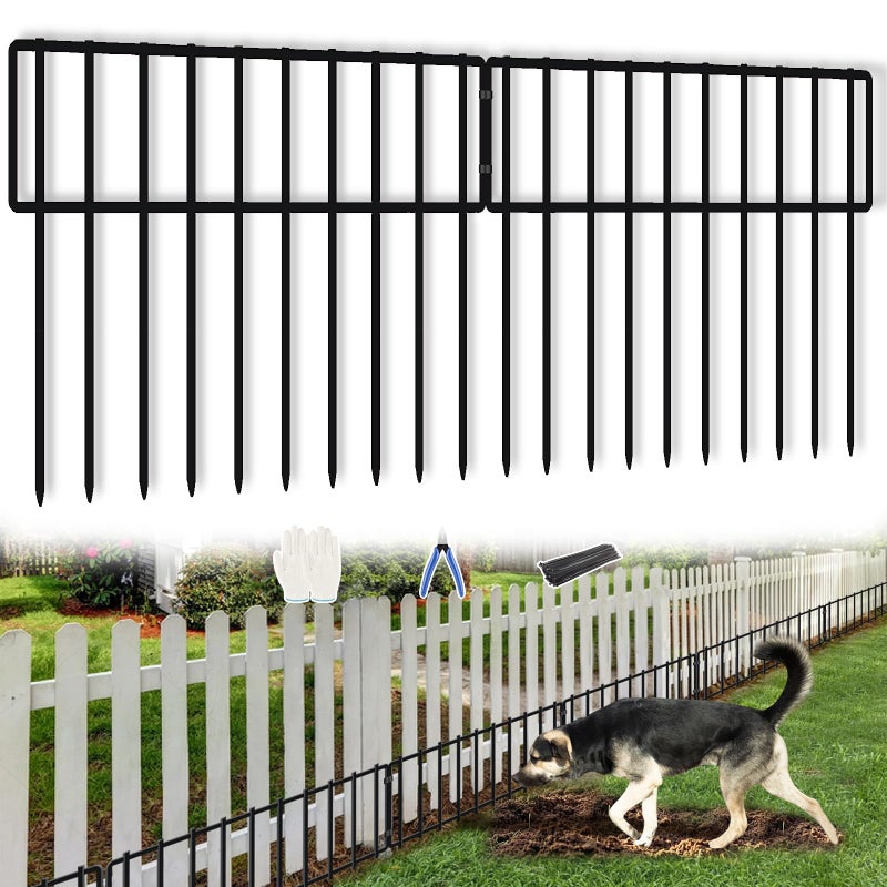 KYATE 45.33ft(L) X 13inch(H) Animal Barrier Fence, 32 Panels No Dig Fences for Rabbit, Dog Digging Defense Ground Bottom Blockers, Rustproof Metal Border for Garden Outdoor Patio Landscaping - Image 1