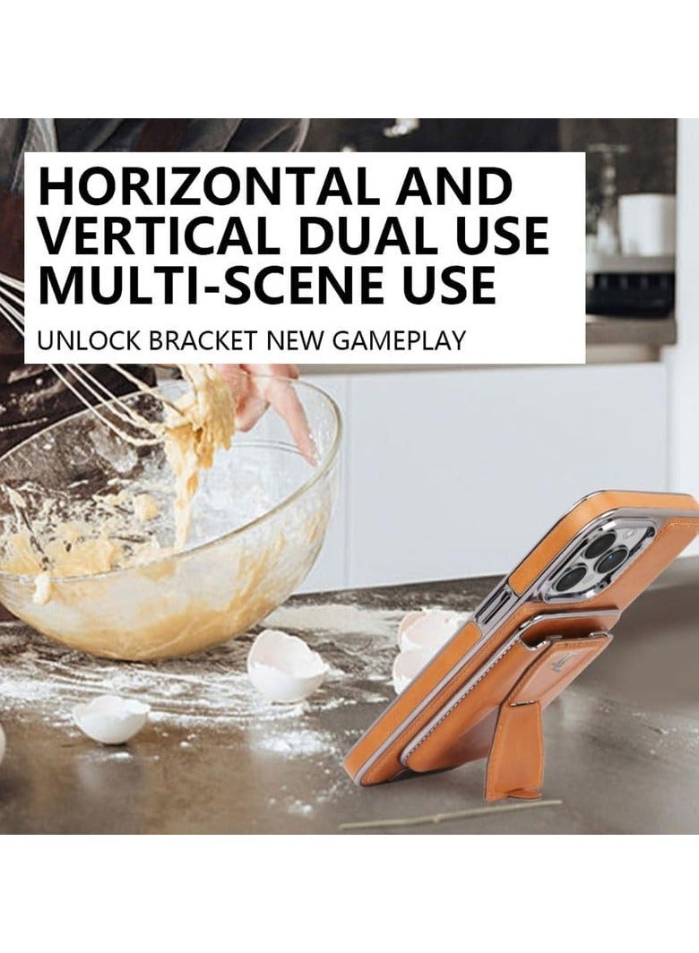 ليمتليس جراب جلدي لهاتف iPhone 15 Pro مع حامل بطاقات قابل للفصل وحامل، واقي خلفي نحيف، غطاء جلدي ناعم الملمس، فتحات الشعار، جراب خلفي كامل مضاد للخدش ومضاد للصدمات، أسود - Image 5