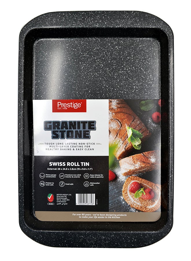 Prestige Prestige Rectangular Baking Tray with Nonstick Granite Stone Coating | Carbon Steel Baking Pan | Premium Swiss Roll Tin - PR48772  - Image 1