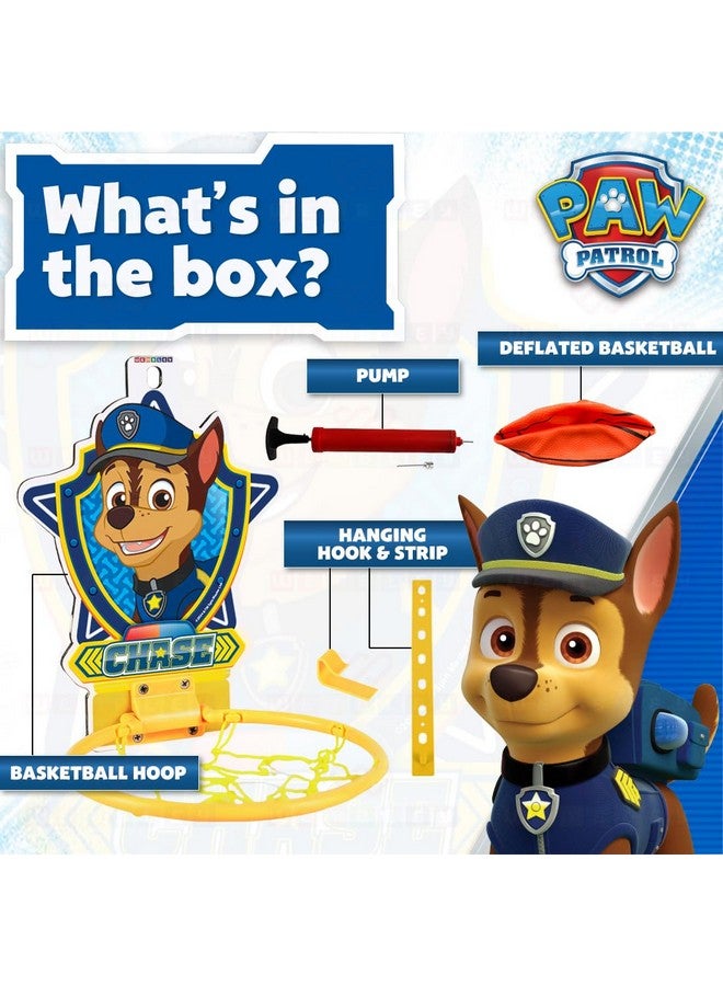 Wembley Paw Patrol Basket Ball for Kids Boys Girls Basketball Set with Deflated Ball, Hoop, Hanging Board & Pump Indoor Outdoor Games Birthday Gift for Children - Chase - Image 2