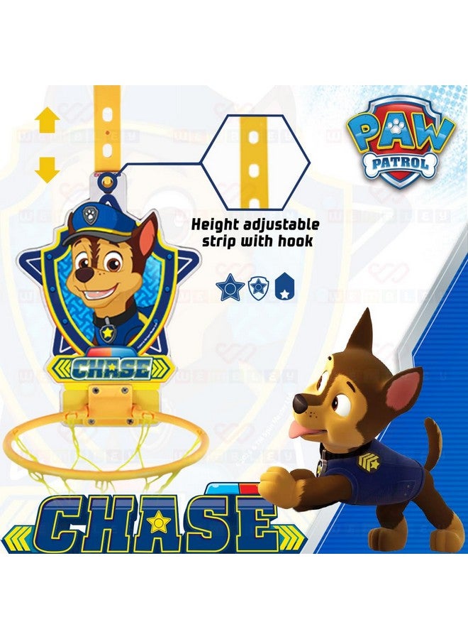Wembley Paw Patrol Basket Ball for Kids Boys Girls Basketball Set with Deflated Ball, Hoop, Hanging Board & Pump Indoor Outdoor Games Birthday Gift for Children - Chase - Image 4