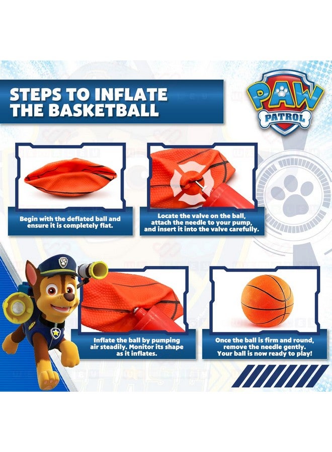 Wembley Paw Patrol Basket Ball for Kids Boys Girls Basketball Set with Deflated Ball, Hoop, Hanging Board & Pump Indoor Outdoor Games Birthday Gift for Children - Chase - Image 3