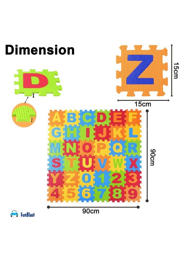 FunBlast Puzzle Mat for Kids - 36 Pcs ABC & Number Puzzle Mat for Kids, Eva Mats for Kids Play School, Foam Mat for Kids Playing, Learning Mat for Kids, Interlocking Play Mat for Kids - Image 3