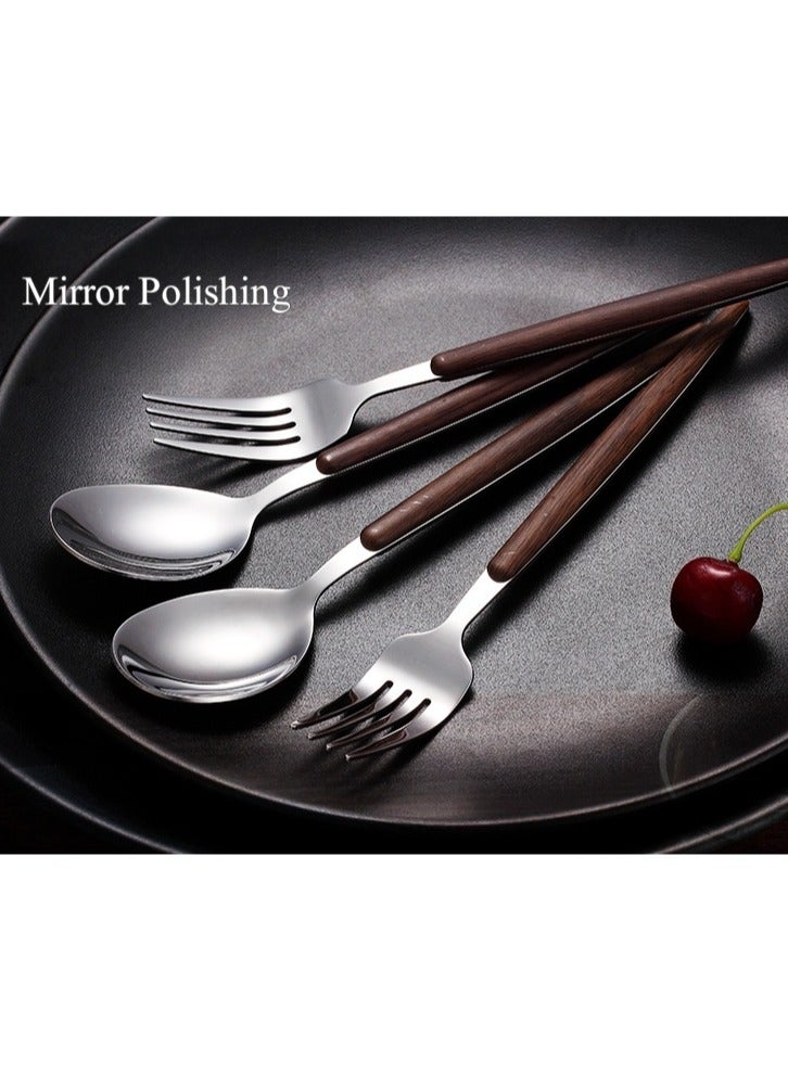 5 Pcs 304 Stainless Steel Portable Cutlery Set with Case, Knife, Fork, Spoon, Reusable Flatware Set for Travel, Camping, School, Office and Daily Use, Dishwasher Safe Silverware Utensils Set (Silver) - Image 3