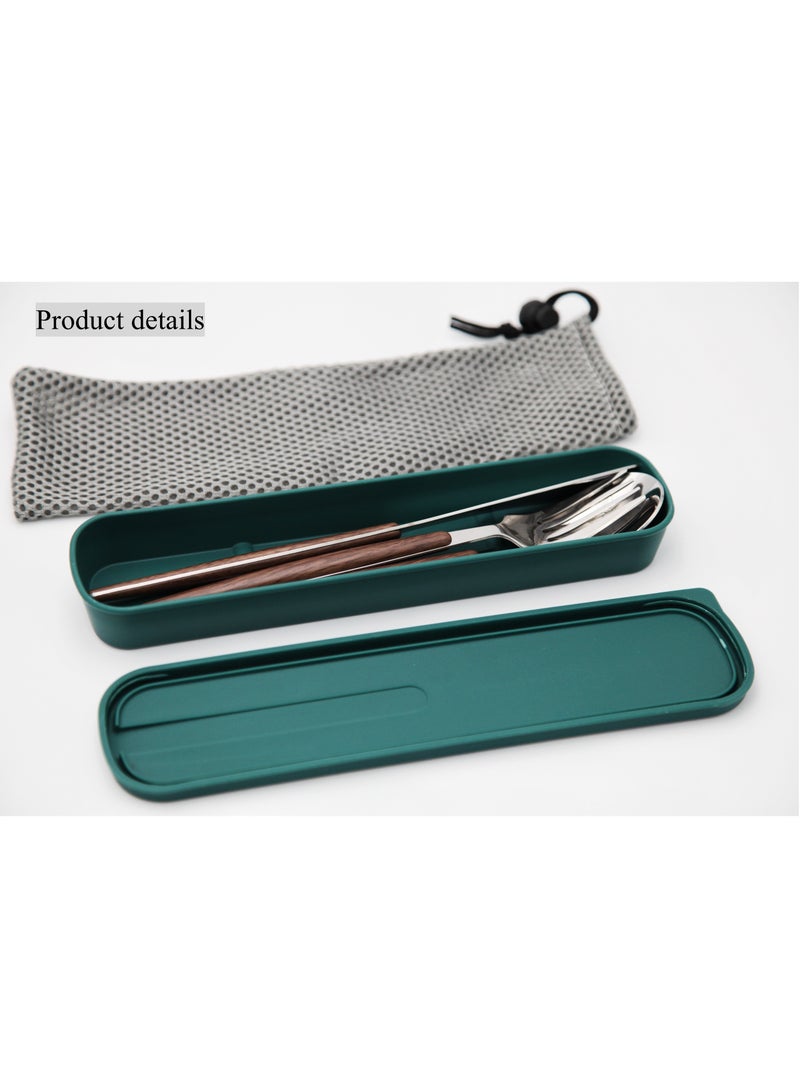 5 Pcs 304 Stainless Steel Portable Cutlery Set with Case, Knife, Fork, Spoon, Reusable Flatware Set for Travel, Camping, School, Office and Daily Use, Dishwasher Safe Silverware Utensils Set (Silver) - Image 5