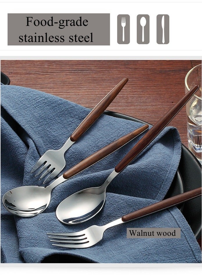 5 Pcs 304 Stainless Steel Portable Cutlery Set with Case, Knife, Fork, Spoon, Reusable Flatware Set for Travel, Camping, School, Office and Daily Use, Dishwasher Safe Silverware Utensils Set (Silver) - Image 2