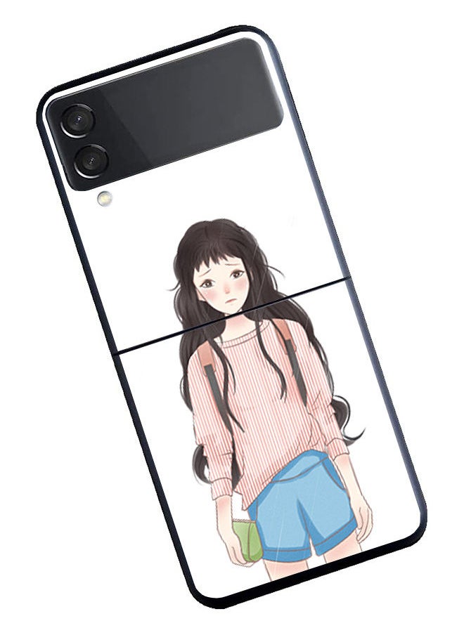 Okteq - Hard Back Cover Case Cute Girl Crying for Samsung Galaxy Z Flip3 5G - Image 1