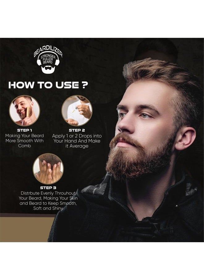 Beardilizer - Cortes Vanilla Beard Oil for Men – 100% Natural Growth Oil & Conditioner with Argan, Jojoba & Vitamin E – Softening, Moisturizing for Soft, Healthy Beard – 4 Oz - Image 1