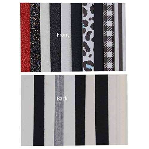 Litchi 10 Pieces 8x12 Inch Faux Leather Sheets Include Fine Chunky Glitter Printed for Leather Bows Earrings Making - Image 3