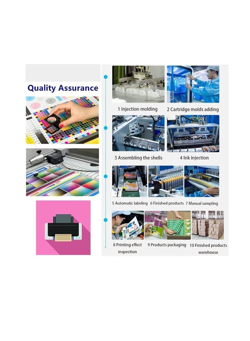 Terabyte Ink GI-490 Compatible with CANON Printer for PIXMA G3400, G2400, G1400, G4400, G4410, G3410, G2410, G1410, G3411, G2411, G1411, G4411(4-Pack Black Cyan Magenta Yellow) - Image 2