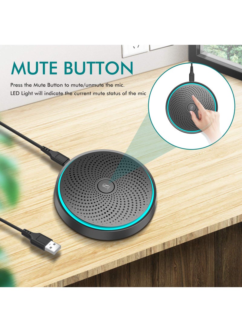 WISE TIGER WISE TIGER USB Conference Microphone for Gaming, Skype, Zoom - 360 Omnidirectional Condenser PC Mic with One-Key Mute, Plug & Play Laptop Desktop Microphone  - Image 2