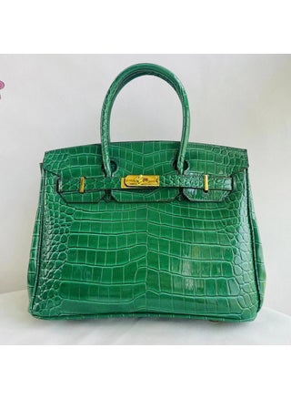 2024 Crocodile Pattern Platinum Kelly BagCrocodile pattern green 25cm Crocodile pattern green 25cm - pzsku/ZA39F47E774B0407EE56CZ/45/1746196463/523af12b-9c8e-4f4c-90e2-6d54420bf7b1