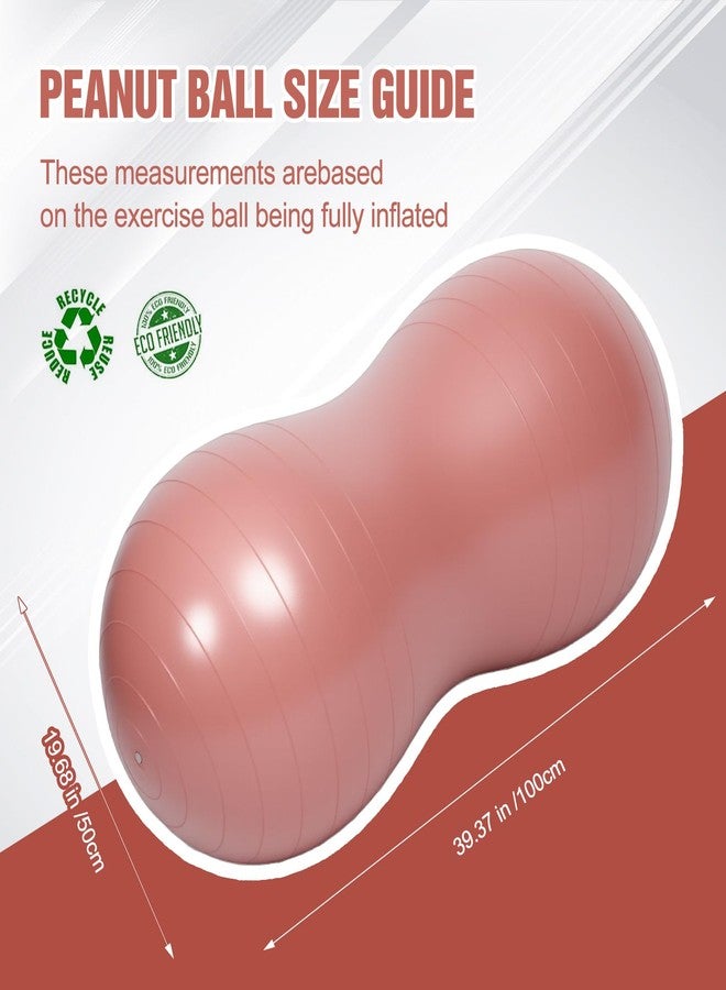 INPANY Peanut Ball - Anti Burst Exercise Ball for Labor Birthing, Physical Therapy for Kids, Core Strength, Home & Gym Fintness (Include Pump) Rose Pink - Image 5