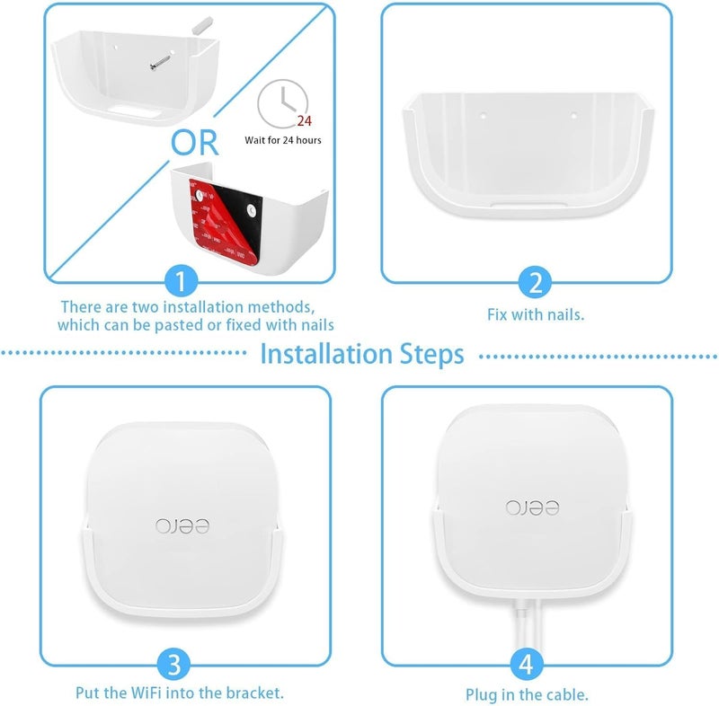 Huafly eero Pro 6E Wall Mount, VHB Stick On Holder, Strong Adhesive Holder, No Tools No Drilling No Hole (for eero Pro 6E, 1Pcs) - Image 4