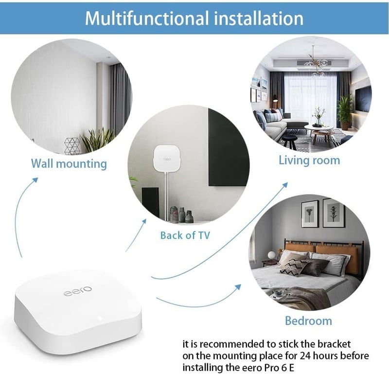 Huafly eero Pro 6E Wall Mount, VHB Stick On Holder, Strong Adhesive Holder, No Tools No Drilling No Hole (for eero Pro 6E, 1Pcs) - Image 5
