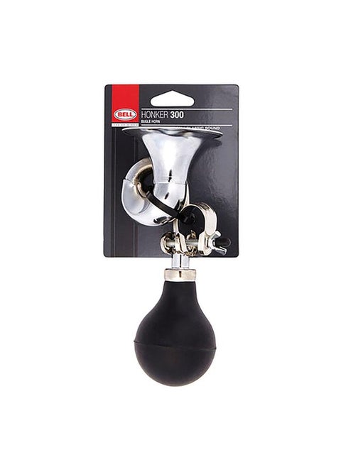 Rust Resistance and Durable Bugle Bike Horn with Handlebar Mount Black and Silver