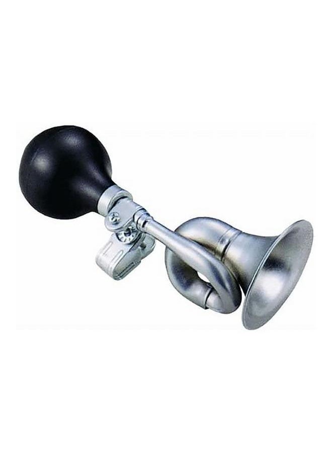 Rust Resistance and Durable Bugle Bike Horn with Handlebar Mount Black and Silver