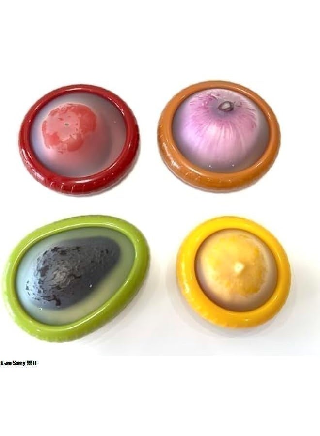 جرين تايجر مجموعة من 4 قطع من حاويات تخزين الفواكه والخضراوات المصنوعة من السيليكون للثلاجة، حاوية لتخزين البصل، حاوية لحفظ الأفوكادو، حاوية لحفظ الطماطم، وحاملة لليمون - Image 1