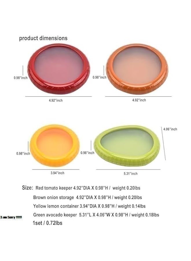 جرين تايجر مجموعة من 4 قطع من حاويات تخزين الفواكه والخضراوات المصنوعة من السيليكون للثلاجة، حاوية لتخزين البصل، حاوية لحفظ الأفوكادو، حاوية لحفظ الطماطم، وحاملة لليمون - Image 4