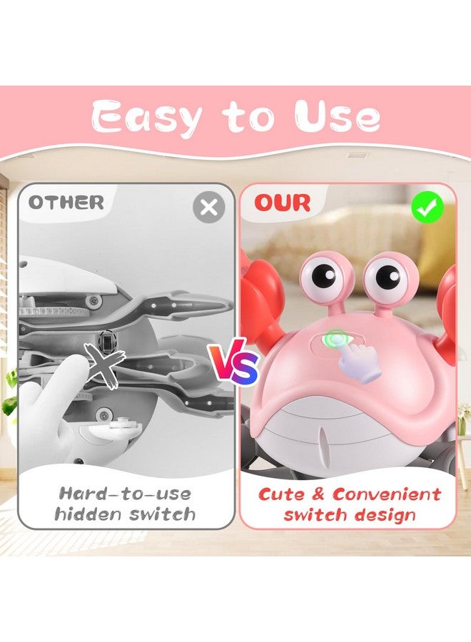 جيجيلي ألعاب السلطعون الزاحف للبنات 3.0، ألعاب مطورة لوقت الاستلقاء على البطن للأطفال من سن 6 إلى 12 شهرًا و12 إلى 18 شهرًا، سلطعون راقص يمشي مع موسيقى وتحكم في السرعة لعمر 2 3 4 5 6 7 8 9 10+ هدايا عيد ميلاد للبنات - Image 2