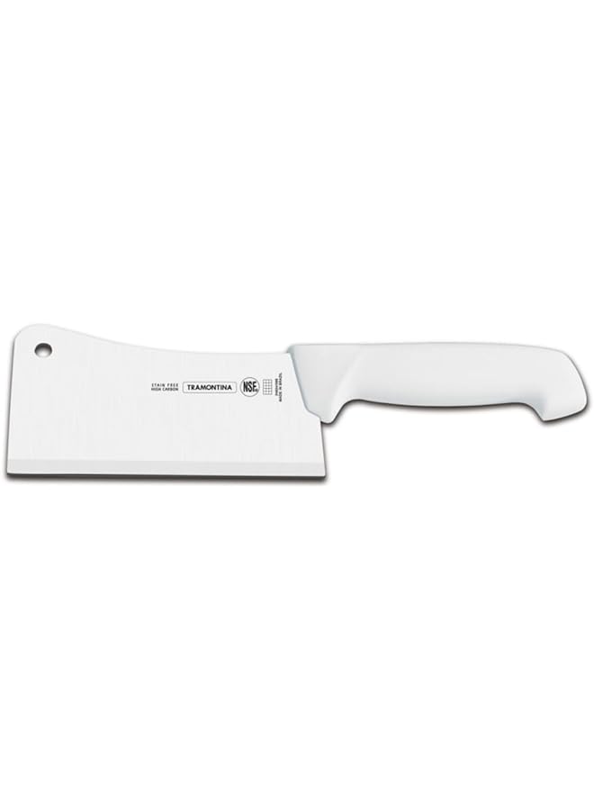 TRAMONTINA Professional Master 6 Inches Cleaver Knife With Stainless Steel Blade And White Polypropylene Handle With Antimicrobial Protection - Image 1