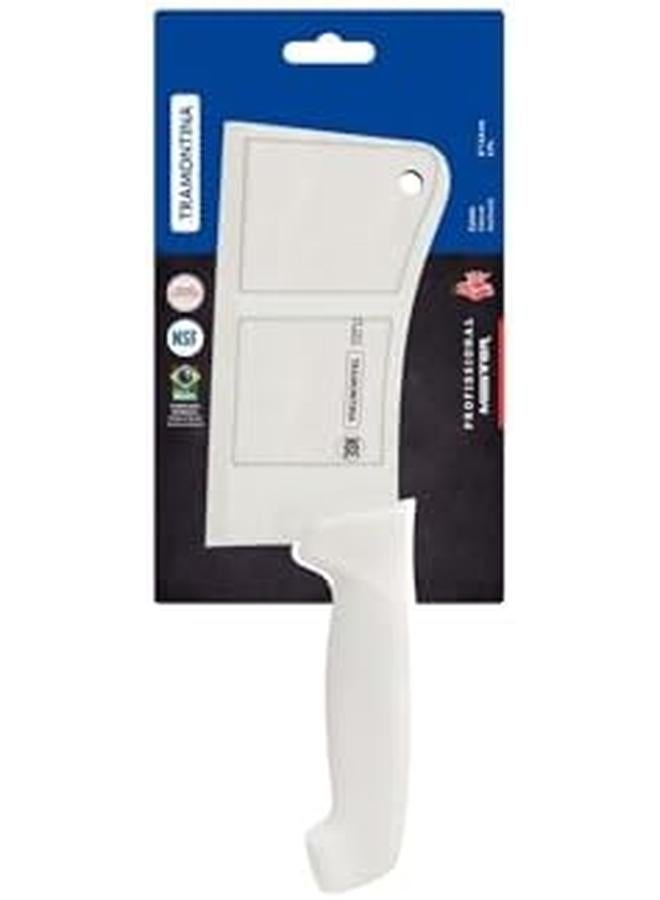 TRAMONTINA Professional Master 6 Inches Cleaver Knife With Stainless Steel Blade And White Polypropylene Handle With Antimicrobial Protection - Image 2