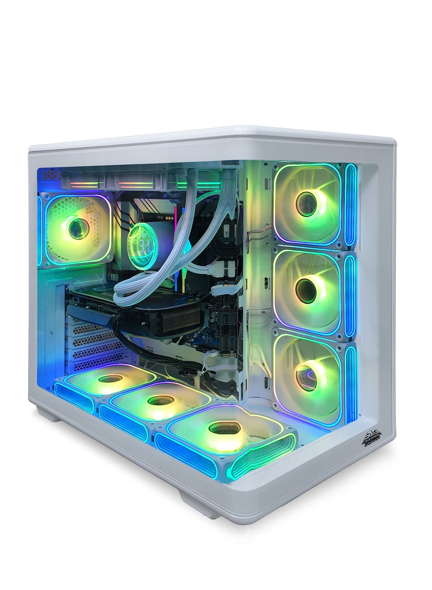 Gaming PC, Intel Core Ultra 7-265K Processor, 32GB Ram, 2TB NVMe M.2 SSD, GeForce RTX 5060 8GB Graphics Card, WiFi/BT Ready, Win11 Pro, RGB Gaming Case White