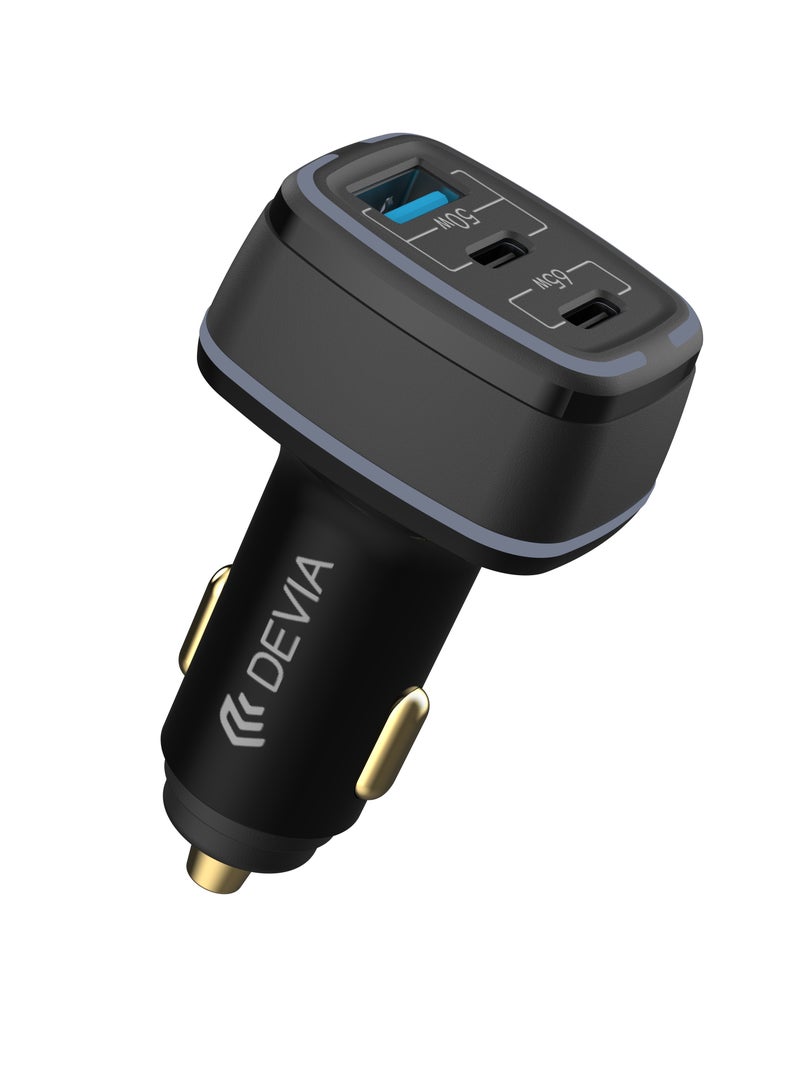 ديفيا شاحن سيارة ديفيا بقوة 115 واط بمنفذين PD ومنفذ USB – شحن سريع وآمن لأجهزة اللابتوب والهواتف - Image 1