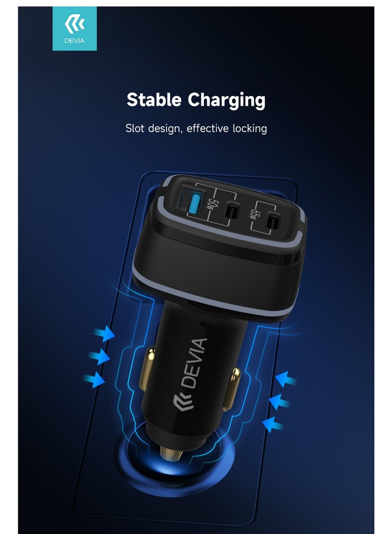 ديفيا شاحن سيارة ديفيا بقوة 115 واط بمنفذين PD ومنفذ USB – شحن سريع وآمن لأجهزة اللابتوب والهواتف - Image 3
