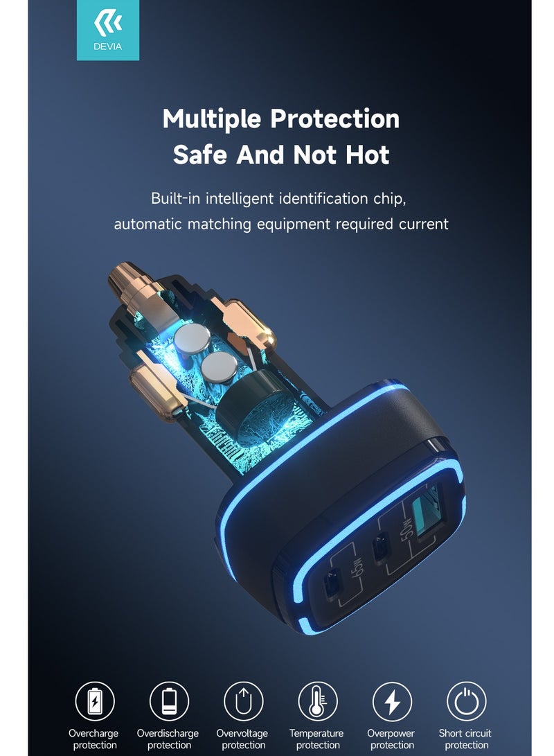 ديفيا شاحن سيارة ديفيا بقوة 115 واط بمنفذين PD ومنفذ USB – شحن سريع وآمن لأجهزة اللابتوب والهواتف - Image 5