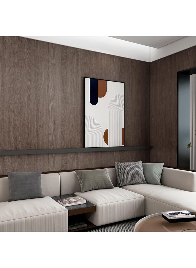 TOTIO - Extra Wide Walnut Wood Wallpaper Dark Brown Wood Grain Vinyl Wrap Walnut Contact Paper Peel And Stick 31.5X157Inch Air Guide Slot Design Matte Thickened Selfadhesive Waterproof Wall Stickers - Image 1