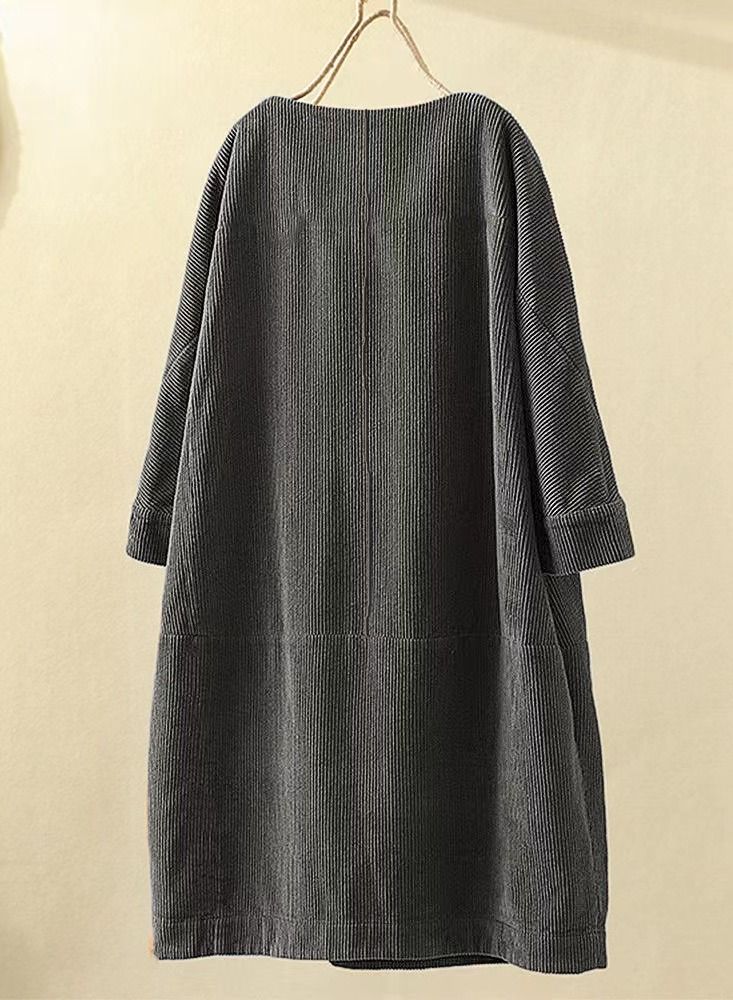 Loquat Casual Women's Round Neck A line Skirt Dress  - Image 2