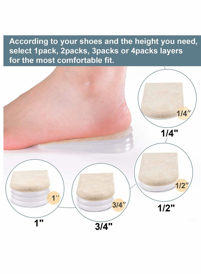 SYOSI Insoles, Heel Cushions, Heel Lift Inserts, 4-Layer Size S Gel Shoe Heels Inserts for Women, Adjustable Orthopedic Heel Pads for Heel Pain and Leg Length Discrepancies, Heel Cups (1 Pair) - Image 4