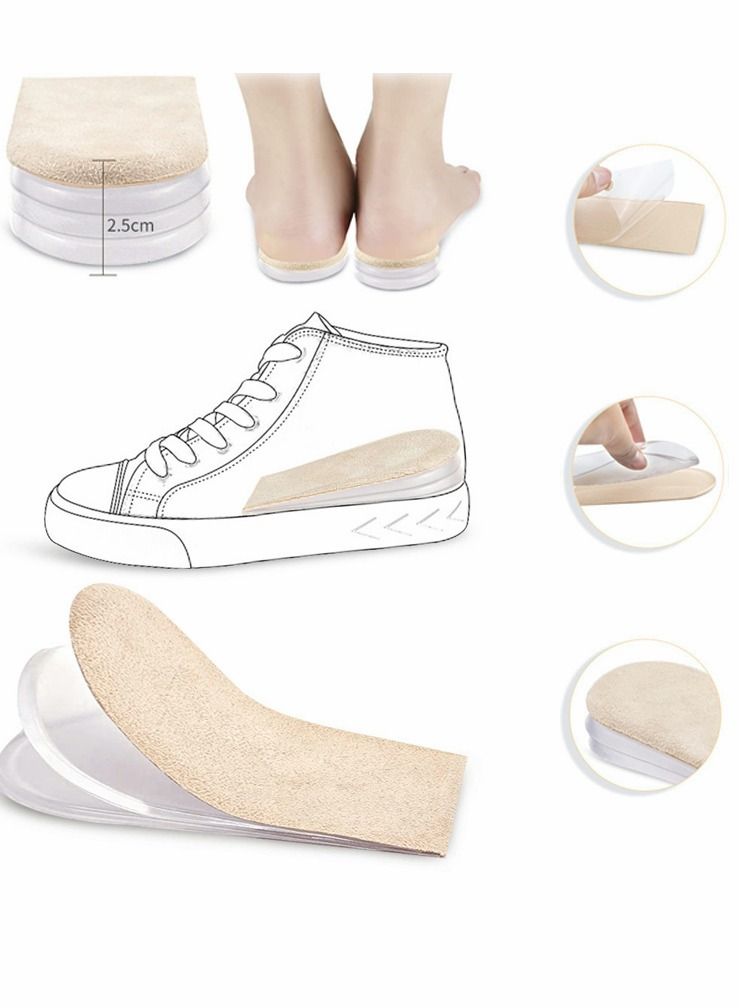 SYOSI Insoles, Heel Cushions, Heel Lift Inserts, 4-Layer Size S Gel Shoe Heels Inserts for Women, Adjustable Orthopedic Heel Pads for Heel Pain and Leg Length Discrepancies, Heel Cups (1 Pair) - Image 2