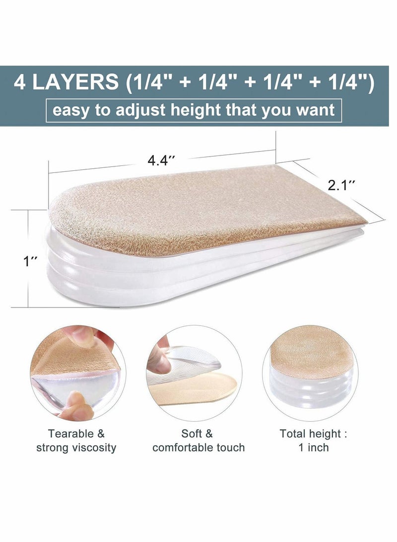 SYOSI Insoles, Heel Cushions, Heel Lift Inserts, 4-Layer Size S Gel Shoe Heels Inserts for Women, Adjustable Orthopedic Heel Pads for Heel Pain and Leg Length Discrepancies, Heel Cups (1 Pair) - Image 3