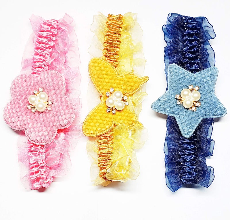 Drishti® Fancy Hair band for baby girl Pack of 3 Pcs | Multicolour - Image 1