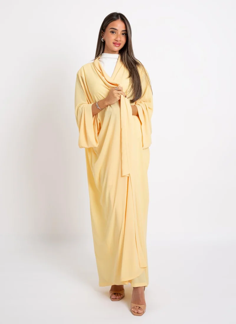 Kaafmeem Lemon on Lemon Flowstyle Abaya