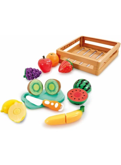 ADDO Busy Me Slicing Fruit, Slice & Play, Roleplay, Pretend Play Toys, Go For Picnic Or Make A Meal, Includes Fruits, Knife, Chopping Board, 3 Years+