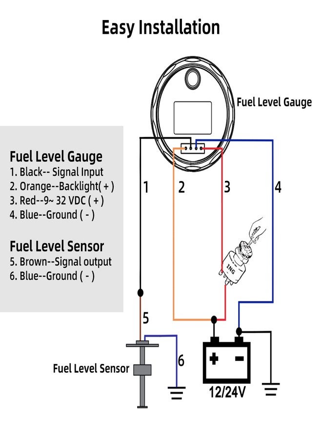 RUPSE Fuel Sender Unit Boat Fuel Tank Sending Unit Fuel Water Level Sensor Stainless Steel Fuel Sender and Fuel Gauge for Boat Car Truck RV (10"(250mm)) - Image 5