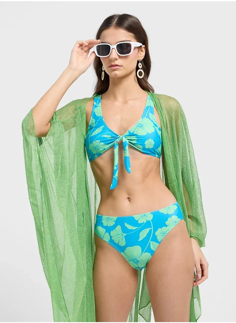Ginger Floral Colorblock Bikini & Brief Set