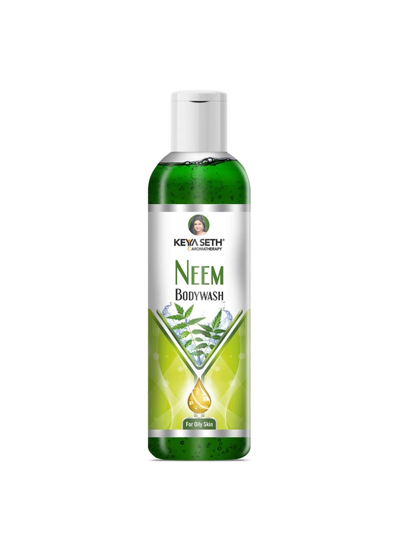 KEYA SETH AROMATHERAPY, DEVICE OF DROP Keya Seth Aromatherapy Neem Bodywash Gel Enriched with Pure Neem Essential Oil Olive Extract Natural Anti Acne Pimple Unisex for Oily Skin 200ml  - Image 1