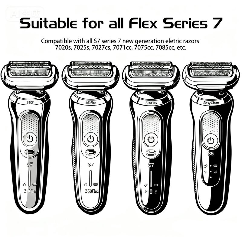 Pinkind 73S Series 7 New Generation Shaver Replacement Head for Braun S7 Electric Shavers - Compatible with Braun Shaving Razor Model 7020s, 7025s, 7027 cs, 7071cc, 7075cc, 7085cc - Image 5