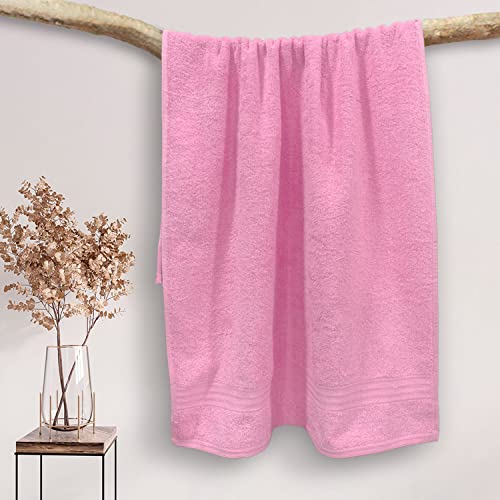 Sassoon Anatolia 100% Cotton 1 Piece Large Bath Towel 500 GSM (Pink – 60X120 cms) – Extra Soft, Quick Drying & Super Absorbent Bath Towel for Men/Women - Image 2